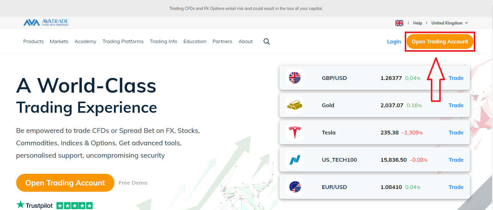 Come aprire un conto demo su AvaTrade